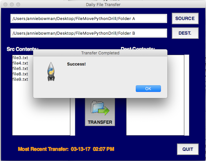 screenshot of final python project GUI